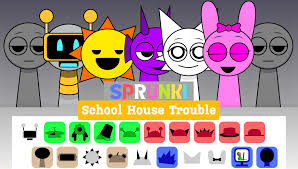 Sprunki School House Trouble Mod Game Cover